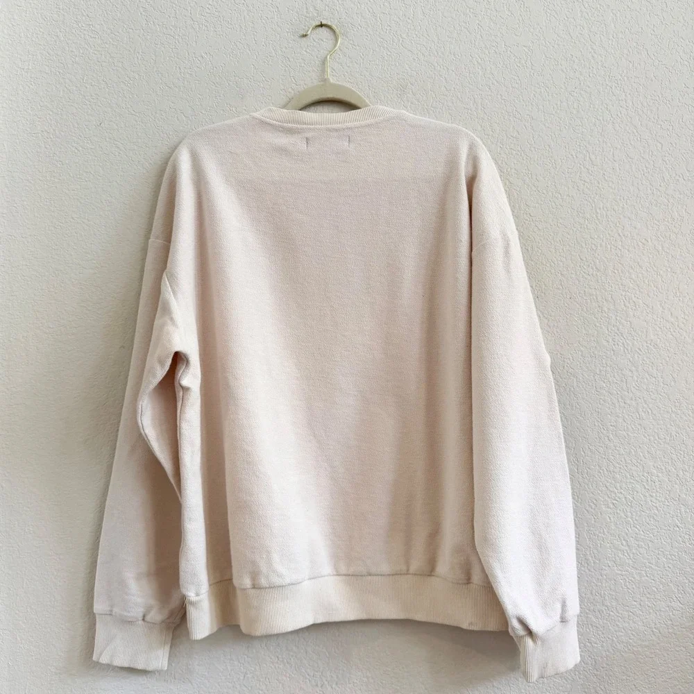 Stadium Goods Mens Cream Cotton Embroidered Logo Crewneck Sweatshirt Medium - Picture 5 of 13